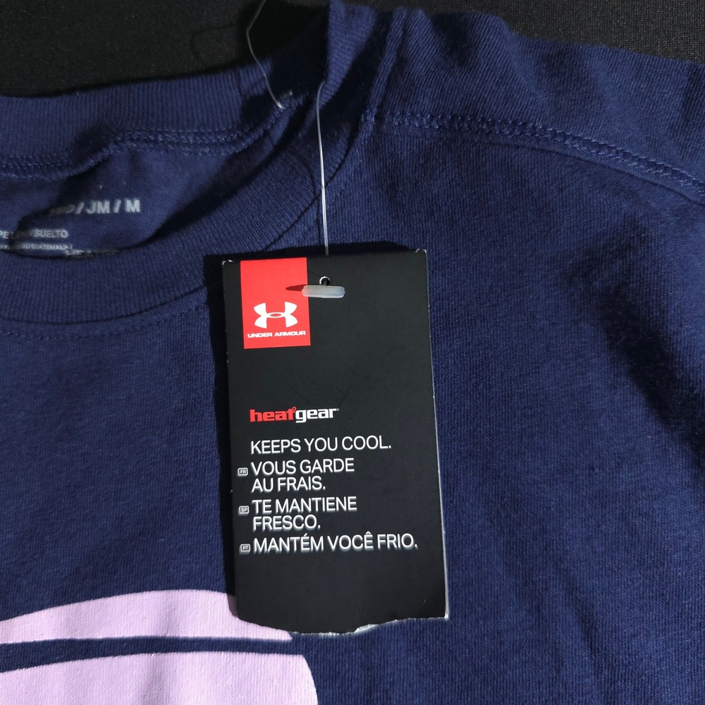 Under Armour US Open Girls Youth Medium Navy Blue Tennis Graphic TShirt HeatGear - Picture 6 of 11
